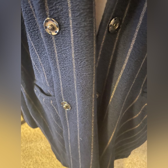 Umgee Pinstripe Longline Blazer size L - Picture 3 of 9